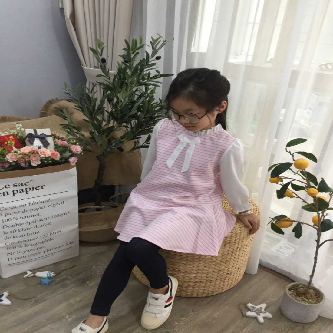 Váy cổ bèo dài tay size 2-6-